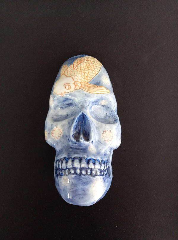 Blue Koi Skull