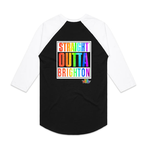 Straight Outta Brighton Rainbow Raglan Tee