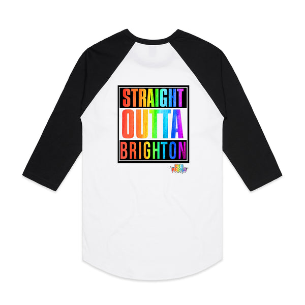 Straight Outta Brighton Rainbow Raglan Tee