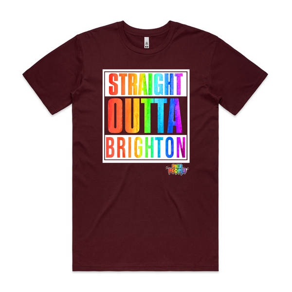 Straight Outta Brighton Rainbow Mens Tee